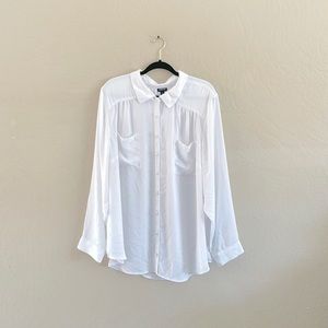 Torrid White Sheer‎ Button Up Top